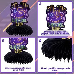 9 Pcs Neon Video Game Party Decorations Supplies Neon Video Game Honeycomb