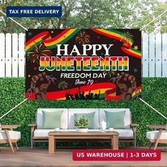 Happy Juneteenth Backdrop Banner 71 x 43 Inch June 19th Freedom Day Background P