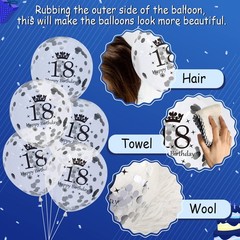 18th Birthday Balloons, 15 PCS Navy Blue Silver Latex 18th Birthday Balloons …