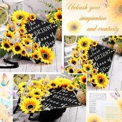 DIY Graduation Cap Decorations Kit Included Faux Flowers 3D Butterfly Self Adhes
