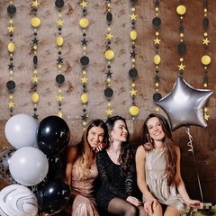 Pack Of 3. Party Decorations Glitter Stars And Moon Garland, 42 Feet