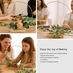 10 Pack Floral Hoop with Stand and 38-Yard Paddle Wire 14 Inch Metal Rings fo…
