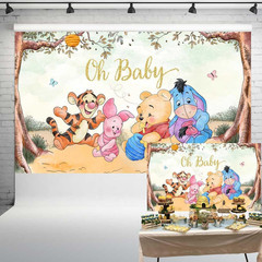 Oh Baby Pooh Backdrop Vintage Pooh Bear Baby Shower Background Classic Winnie an