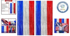 XtraLarge Red, White & Blue Streamers 3.2×8 ft – Pack of 2 for Patriotic Events
