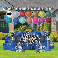 Oversized Happy Birthday Yard Card Display | 9pc Birthday Party Yard Signs