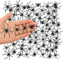 120 Pcs Plastic Fake Spiders Realistic Small Spiders Prank Props Party Decor