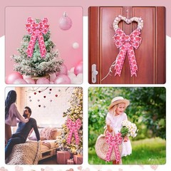 Valentines Day Decorations, 11 x 19.7 Large, Multicolored Hearts + Pink Bow