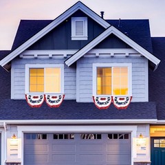Vibrant Red, White & Blue Bunting 1.5×3 FT for Independence Day & Memorial Day
