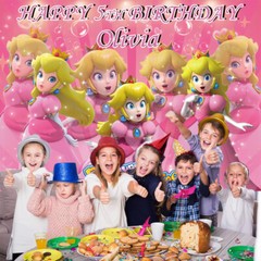 Princess Peach Personalised Custom Banner Backdrop Party Decor Birthday Gift