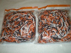 Celebrate It Decorative Shred 4 oz bag Orange Black White Halloween 10 BAGS NIP
