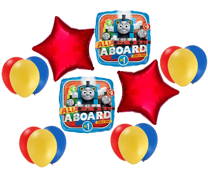 Thomas Birthday Party Decorations Balloons BackDrop Swirls Centerpieces The Tank
