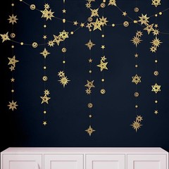 Cheerland Glitter Gold Star Garlands Star Party Decoration Celestial Streamer Sp