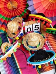 9 Pieces Mini Sombrero Headbands with Ball Fringe, Fabric Fiesta Costume Acce…