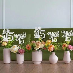 Silver 15th Birthday Centerpiece Sticks Happy Birthday Table Decorations