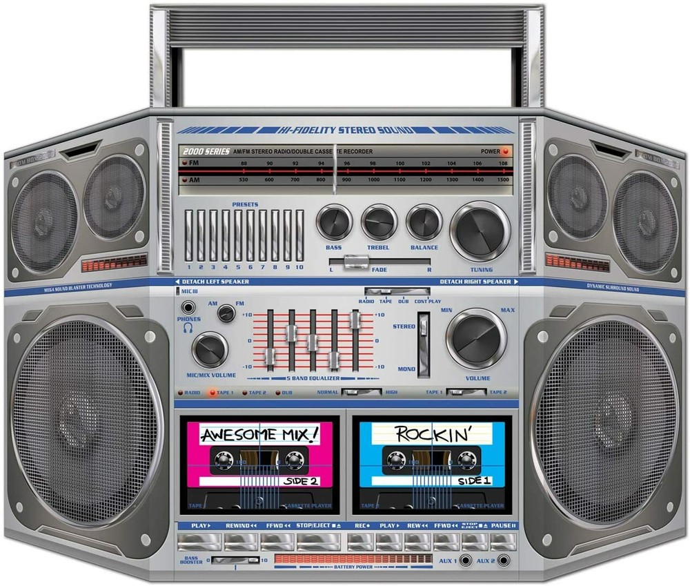 Boom Box Stand-Up Party Decoration Cardboard Cutout Prop New