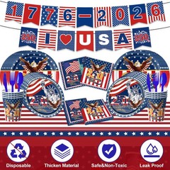 87PCS 250th Anniversary Decorations Set, America 250 for Blue
