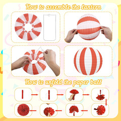14 Pcs Carnival Circus Theme Party Decorations Paper Lanterns – Vintage Clown An