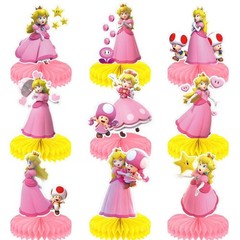 Peach Princess Honeycomb Centerpieces 3D Table Decorations Party Supplies