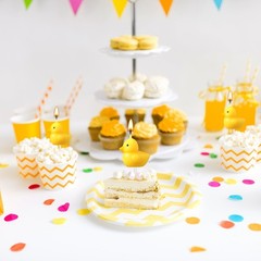 Coume 9 Pcs Yellow Duck Cake Candles Birthday Decorations Small,