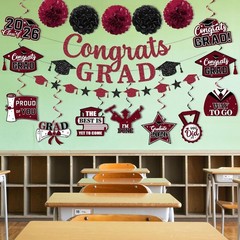Maroon Graduation Decorations 2026,Graduation Decorations Class Of 2026 Maroo…