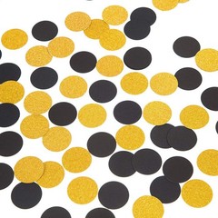 Glitter Gold Black Confetti Circle Dots Confetti for Party Decorations, 1.2 i…