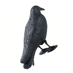 Realistic Raven Decoy for Pigeon Deterrence Balcony Garden 35×32.5x22cm