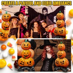 2PCS Halloween Balloon Set Pumpkin Foil Balloons Party Decorations for Kids Home