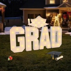 Graduation Decorations, Light Letters, GRAD Light Letters Kit Freestanding