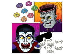 Kids Halloween Party Games Bundle – Zombie, Frankenstein, Dracula + Photo Props