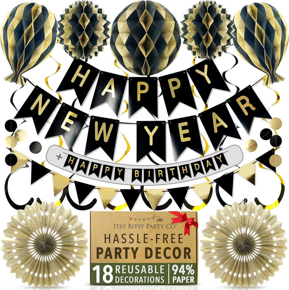 Premium Reusable New Years Decorations 2026 – Multi-Occasion Happy New Year Bann