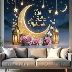 Islamic Backdrop Eid Mubarak Holiday Party Photography Studio Ramadan Decoration