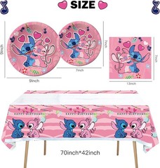 Charming 41PCS Pink Stitch Theme Party Supplies for Unforgettable Birthdays