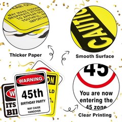 45Th Birthday Party Decorations – 9PCS Wall Signs Funny Tags for Adults 45 Years
