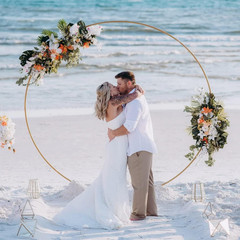 7.2FT Round Balloon Arch Stand – Golden Metal Circle Frame for Events