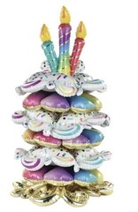 LoonBalloon Giant 30″x46″ Birthday CakeBalloon Stacker Kit – Air-Inflatable