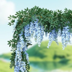 1pc/2pcs Encrypted Flower Vine Wisteria Artificial Flowers Garland,White