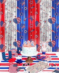 2-Pack Red, White & Blue Foil Fringe Curtains for 4th of July & Patriotic Cel…