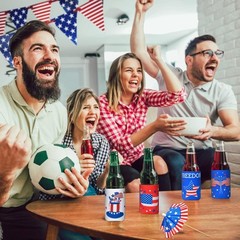 4Th of July Decorations, 12 PCS Can Cooler Sleeves for Independence Day Accessor