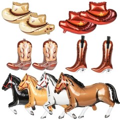 Cowboy Balloons Kit – 12 Pcs Western Themed Balloons | 4 Pcs Horse Balloons, …