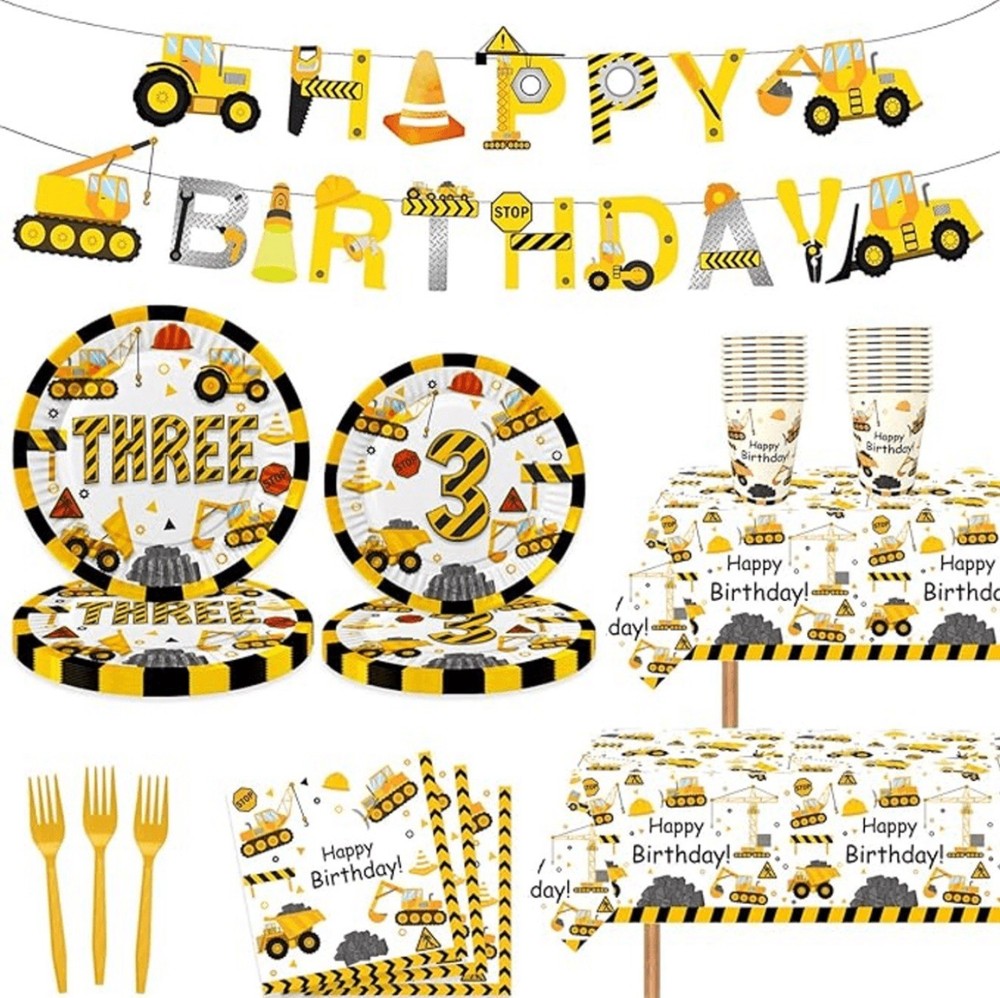 118 Pcs Construction Birthday Party Decorations
