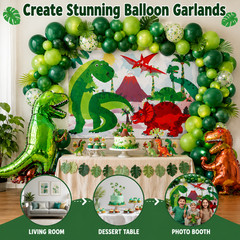 Dinosaur Birthday Party Decorations Kit Balloon Garland Banner Backdrop Kids