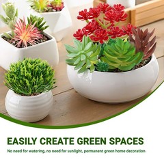 QUOZUO Artificial Succulents Plants, 16pcs Fake 1.8-5.1 inches, Colorful