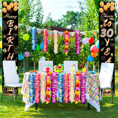 5PCS Vibrant Hawaiian Flower Leis for Luau Parties – Tropical Party Decorations