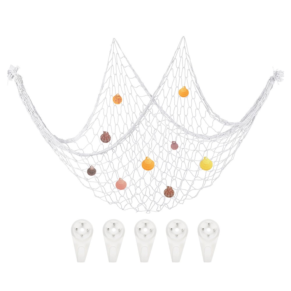 Decorative Fishing Net 40″x80″ Fish Net DECOR with Shell White