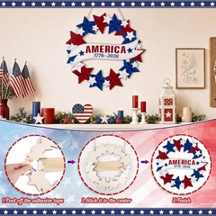 Foldable Wooden Wreath for 250th Anniversary – Perfect Outdoor Patriotic Sign