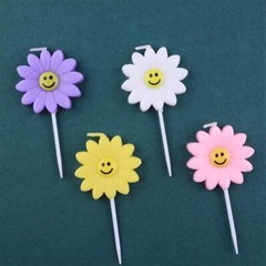 4Pcs/Set Daisy Birthday Candles, Cute Sunflowers Purple,White,Yellow
