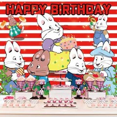 Max and Ruby Party Supplies Birthday Decor Backdrop Banner Birthday Gift 7x5ft