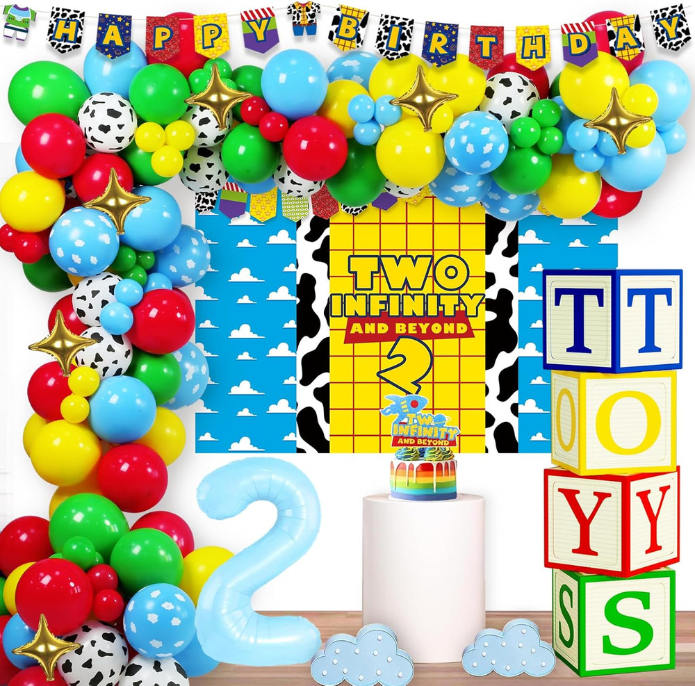 Two Infinity and beyond Birthday Decorations, 2Nd Birthday Decorations for Boy,