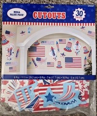 Independence Day Cutouts Patriotic Election 30 Pieces Various Sizes