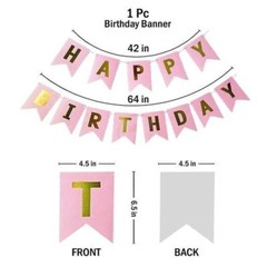 Birthday Party Decoration Kit – 50 Balloons, Banner, Foil Curtains Set